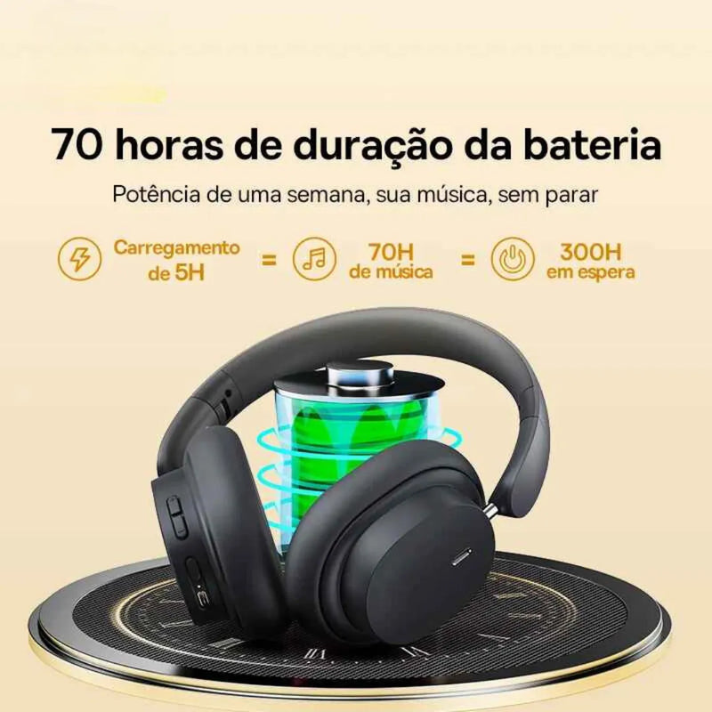 Fone Bluetooth Over-Ear com 70h de Bateria - HarmonyMax - Innova Fácil